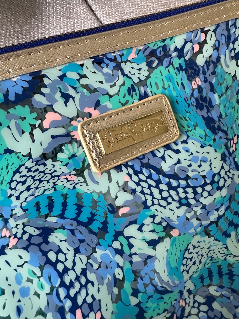 Lilly Pulitzer “Wave After Wave” Plastic Zip Pouch and Pencil Case Set Bundle - Picture 5 of 8